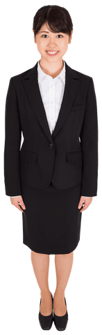 Transparent Asian Businesswoman in Professional Attire