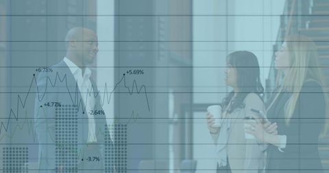 Businesspeople Analyzing Data with Technological Overlay - Download Free Stock Images Pikwizard.com