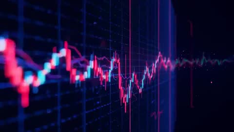 Scrolling Financial Data Graph AI-Generated