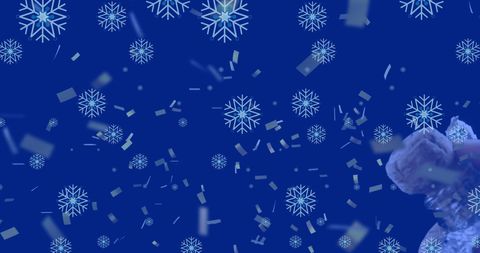 Christmas Celebration with Confetti and Champagne Flute