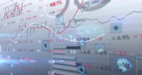 Abstract Financial Data Display with Global Network Theme - Download Free Stock Images Pikwizard.com