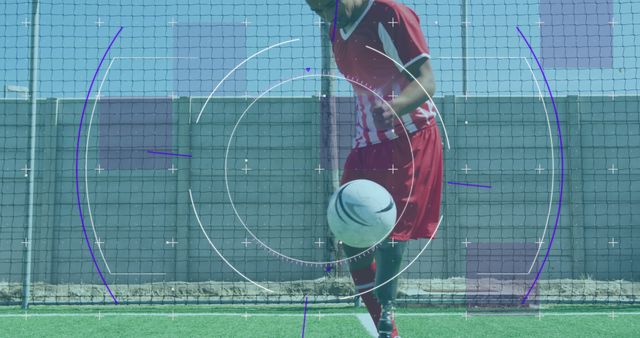 Football Player Practicing Dribbling on Soccer Field - Download Free Stock Images Pikwizard.com