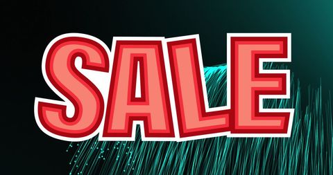 Bold SALE Text Over Futuristic Digital Background