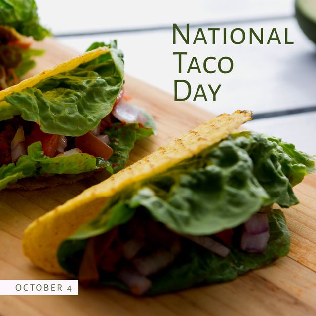 Celebratory National Taco Day with Fresh Tacos - Download Free Stock Templates Pikwizard.com