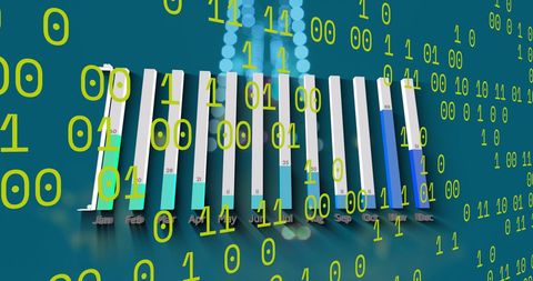 Digital Financial Data Visualization with Binary Code - Download Free Stock Images Pikwizard.com