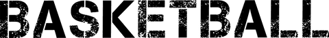 Innovative black basketball text on transparent background