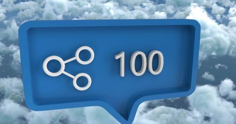 Social Media Icon in Cloudy Sky Background