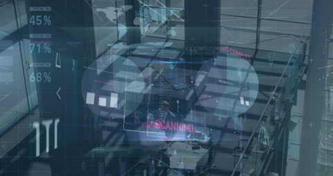 Financial Data Processing Animation Over Businessman for Logistics Insight