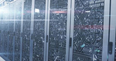 Digital Network Energy Illuminates Datacenter Servers - Download Free Stock Images Pikwizard.com