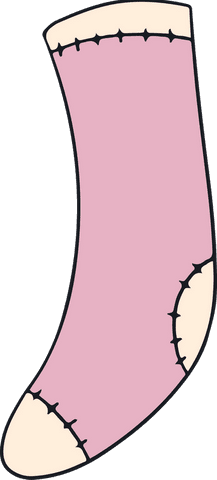 pastel pink flat-design sock with cream details transparent background - Download Free Stock Videos Pikwizard.com