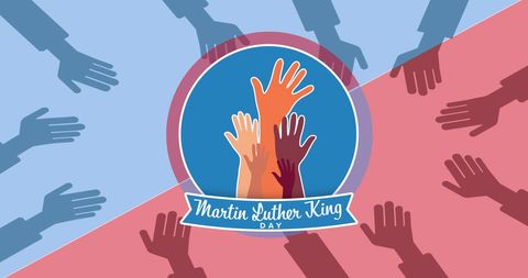 Diverse Raised Hands for Martin Luther King Day Celebration