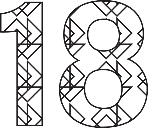 Decorative Black Number 18 with Geometric Pattern on Transparent Background - Download Free Stock Videos Pikwizard.com