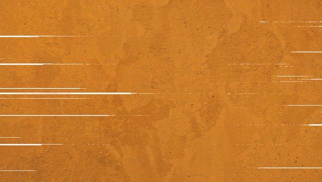 Orange Textured Surface with White Glitch Lines