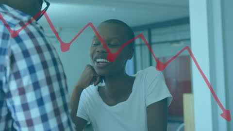 Financial Analysis in Office Environment with Smiling Professionals