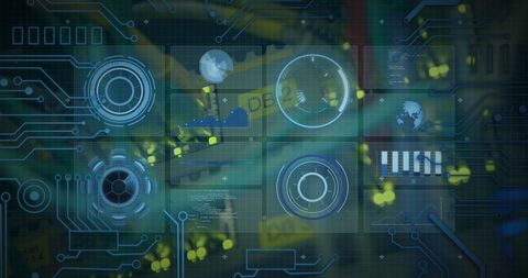 Futuristic Technology Interface with Digital Graphs and Circuits - Download Free Stock Images Pikwizard.com