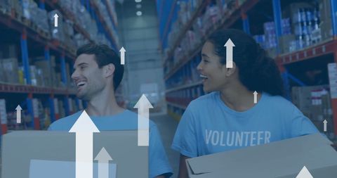 Diverse Volunteers Organizing Supplies in Warehouse - Download Free Stock Images Pikwizard.com