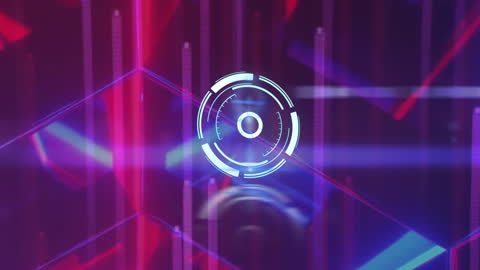 Futuristic Holographic Interface with Digital Tunnel Design