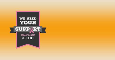 Breast Cancer Research Support Banner with Awareness Ribbon