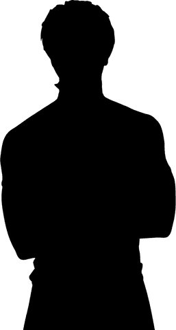 Transparent silhouette of standing male sportsman outline