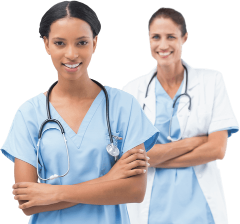 Confident Diverse Medical Team On Transparent Background