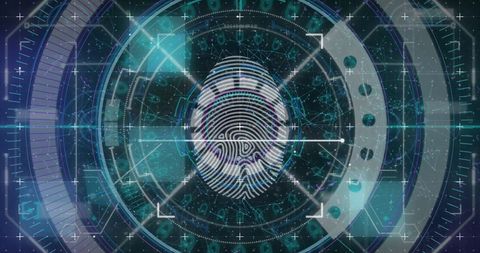 Futuristic Fingerprint Scan and Cybersecurity Interface - Download Free Stock Images Pikwizard.com