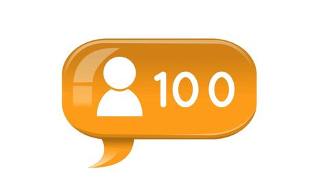Follower Count Icon in Orange Chat Bubble on White Background - Download Free Stock Images Pikwizard.com