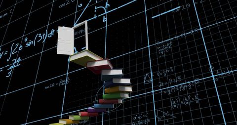 staircase of knowledge with books and open door - Download Free Stock Images Pikwizard.com
