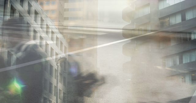 Image of commuters passing in fast motion with modern buildings in city in the background 4k - Download Free Stock Photos Pikwizard.com