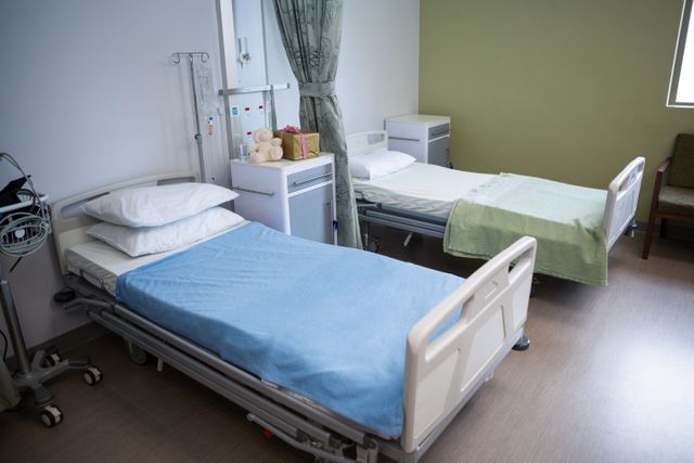 Empty beds in ward at hospital