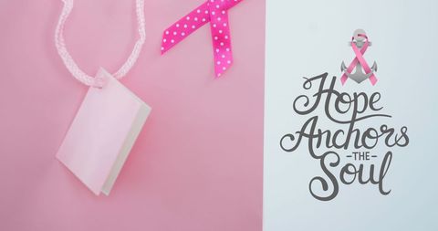 Hope anchors the soul breast cancer awareness concept