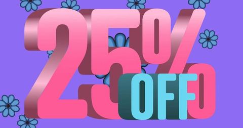 25 Percent Discount Promotional Graphic with Floral Elements - Download Free Stock Images Pikwizard.com