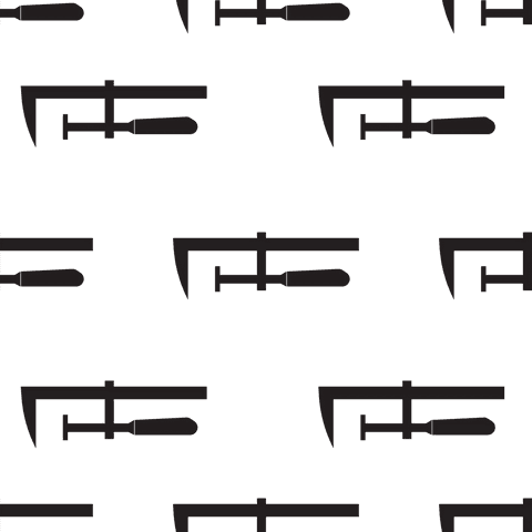 Seamless black bar clamps pattern on transparent background