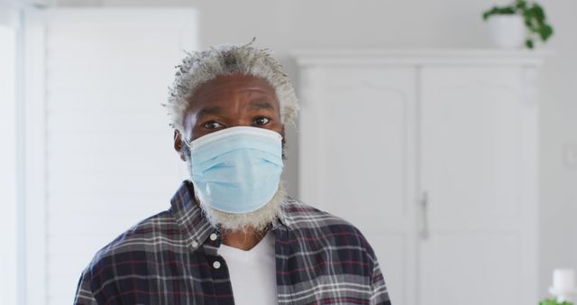 Elderly Man Wearing Face Mask Indoors - Download Free Stock Images Pikwizard.com