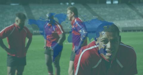 Rugby Team Focusing on Global Goals in Stadion