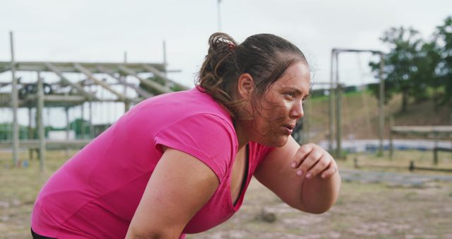 Exhausted Woman Taking Break During Outdoor Exercise - Download Free Stock Images Pikwizard.com