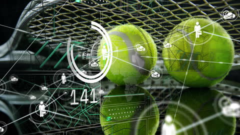 Futuristic Tennis Ball Cyber Network Interface