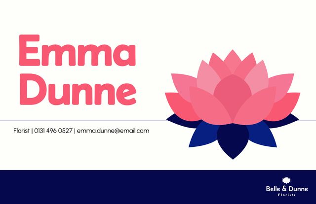 Elegant Lotus Themed Florist Business Card Design - Download Free Stock Templates Pikwizard.com