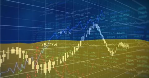 Financial Market Trends with Ukraine Flag Symbolism in Background - Download Free Stock Images Pikwizard.com