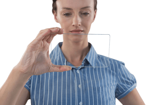woman using transparent glass digital interface with focus - Download Free Stock Videos Pikwizard.com