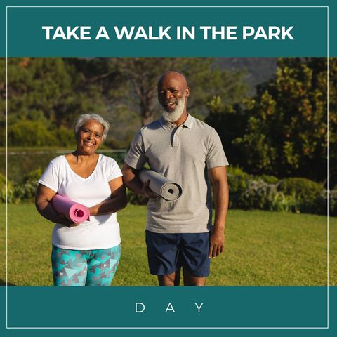 Joyful senior african american couple with yoga mats in park