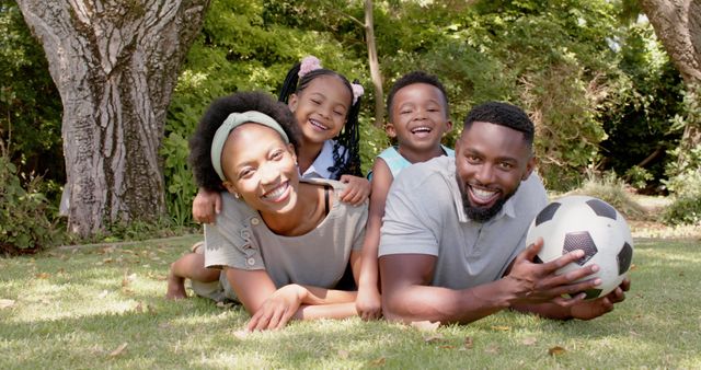 Happy African American Family Enjoying Outdoor Soccer - Download Free Stock Images Pikwizard.com