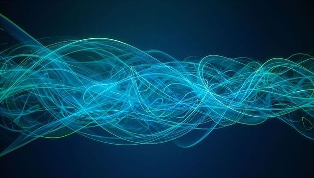 Futuristic Neon Light Streams in Digital Space