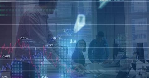 Professionals Analyzing Data Projections in Modern Office