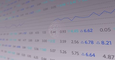 Futuristic Digital Data Analysis with Binary Sphere on Dashboard