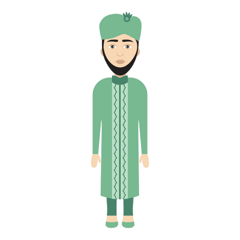 traditional man in green eastern outfit on transparent background - Download Free Stock Videos Pikwizard.com