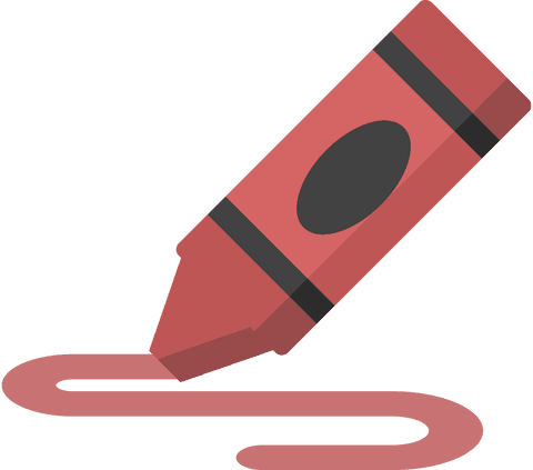 Red marker illustration on transparent background for art projects