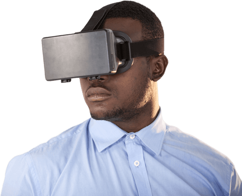 Transparent Virtual Reality Headset on Thoughtful Professional - Download Free Stock Videos Pikwizard.com