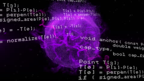 Abstract Data Processing Animation with Digital Interface Elements