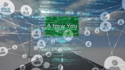 Digital Transformation Concept with Network and Sign