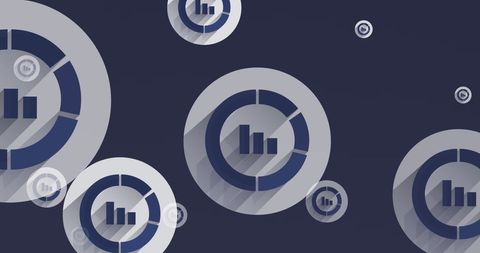 Floating Bar Graph Icons on Dark Background - Download Free Stock Images Pikwizard.com